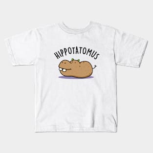 Hip-potato-mus Cute Hippo Pun Kids T-Shirt